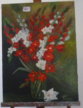 Gladiolus And White Roses